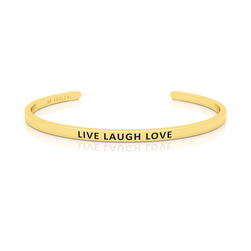Live Laugh Love Armband mit Gravur Gold