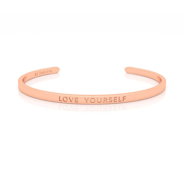 Love Yourself Armband mit Gravur Rosegold
