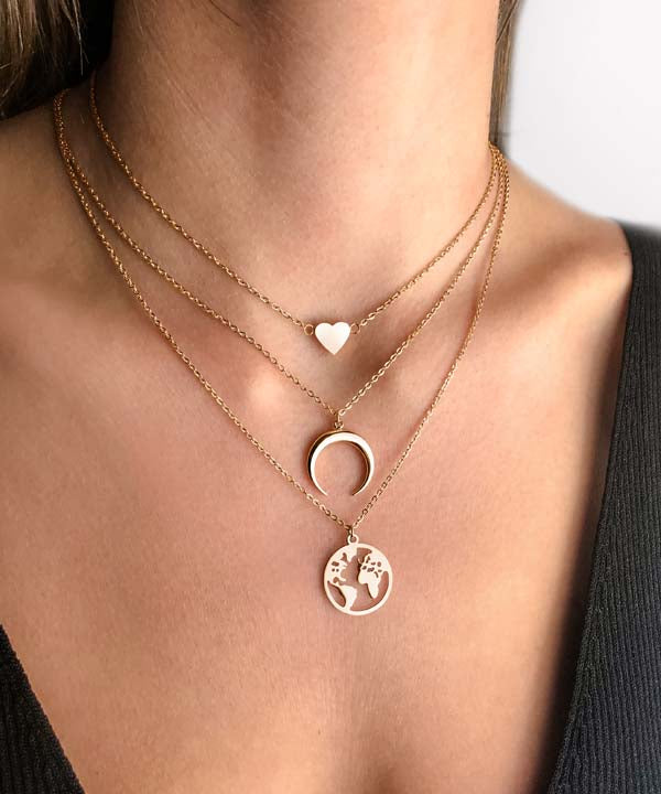 Moon Necklace Layering
