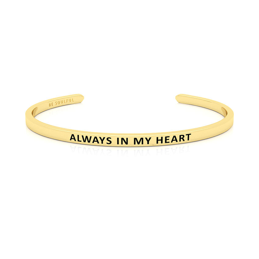 Always In My Heart Armband mit Gravur Gold