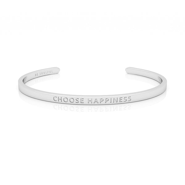 Choose Happiness Armband mit Gravur [Blind] Silber