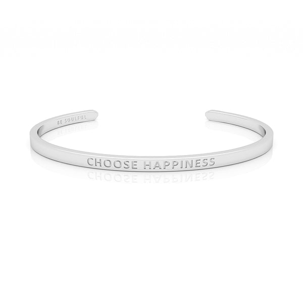 Choose Happiness Armband mit Gravur [Blind] Silber