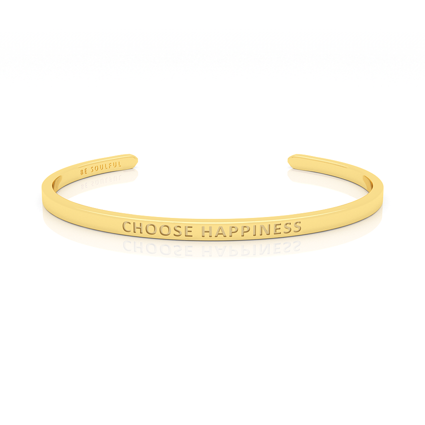 Choose Happiness Armband mit Gravur [Blind] Gold