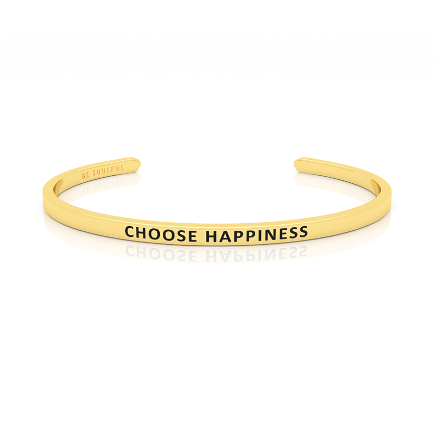 Choose Happiness Armband mit Gravur Gold