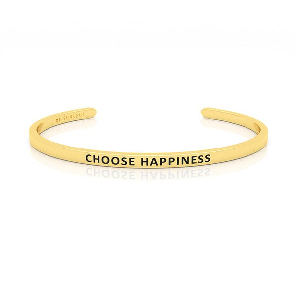 Choose Happiness Armband mit Gravur Gold