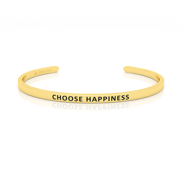 Choose Happiness Armband mit Gravur Gold