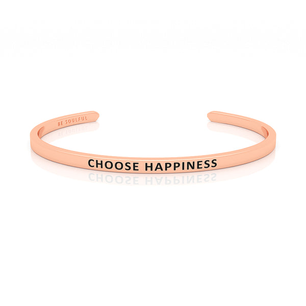 Choose Happiness Armband mit Gravur Rosegold