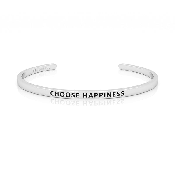 Choose Happiness Armband mit Gravur Silber