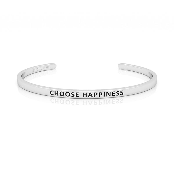 Choose Happiness Armband mit Gravur Silber