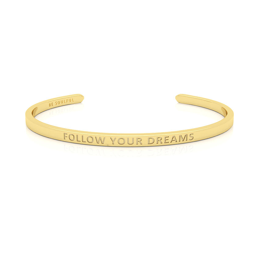 Follow Your Dreams Armband mit Gravur [Blind] Gold