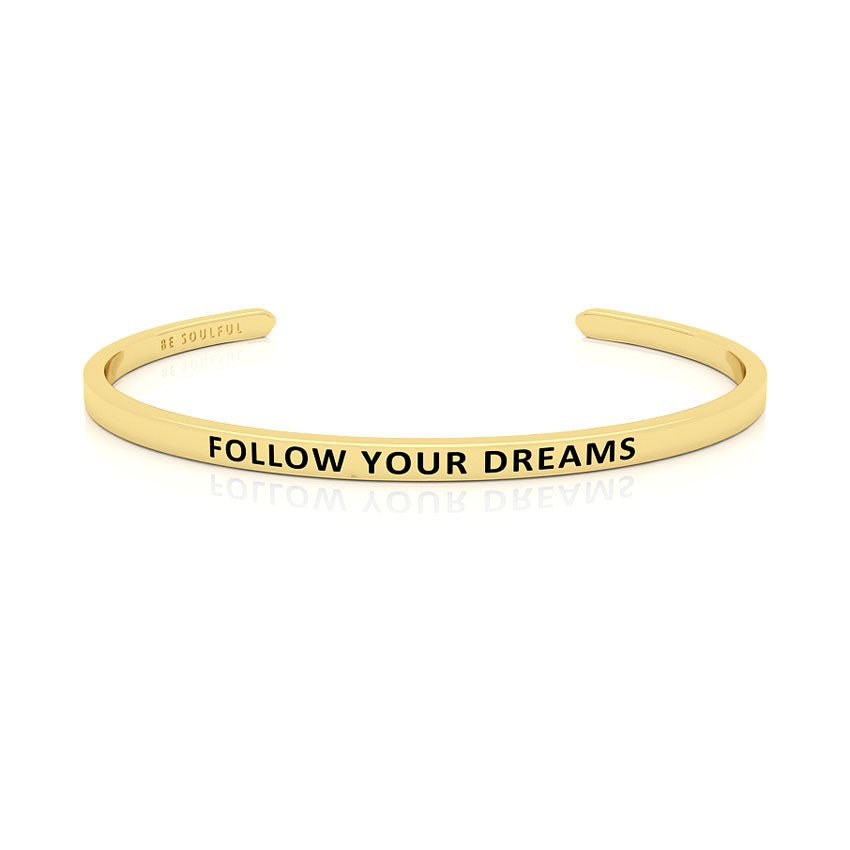 Follow Your Dreams Armband mit Gravur Gold