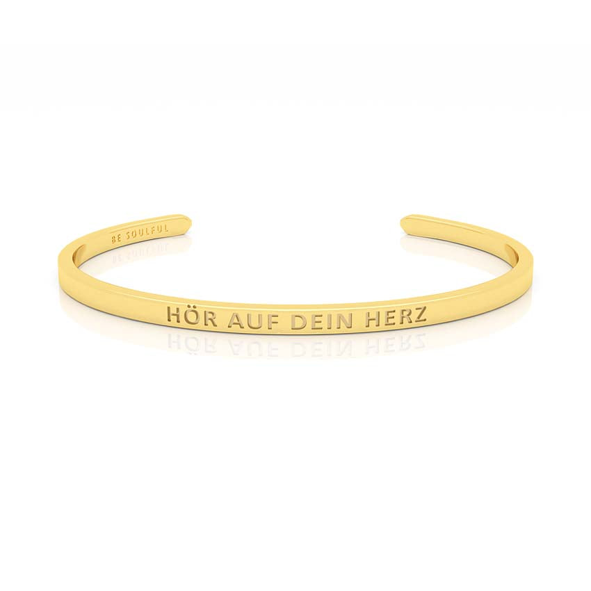 Hör auf dein Herz Armband mit Gravur Gold