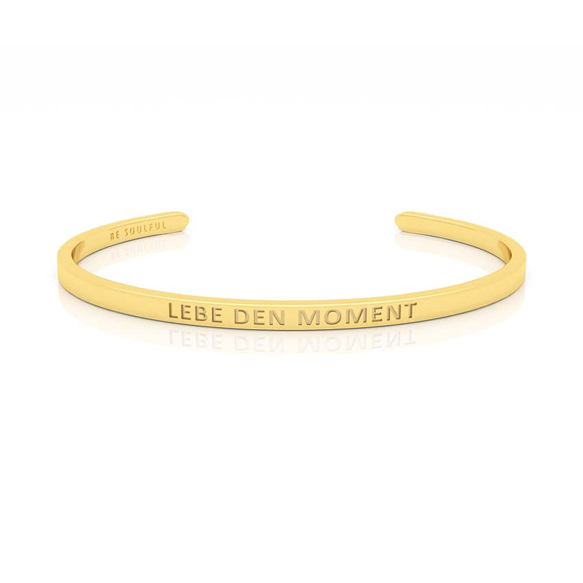 Lebe den Moment Armband mit Gravur Gold