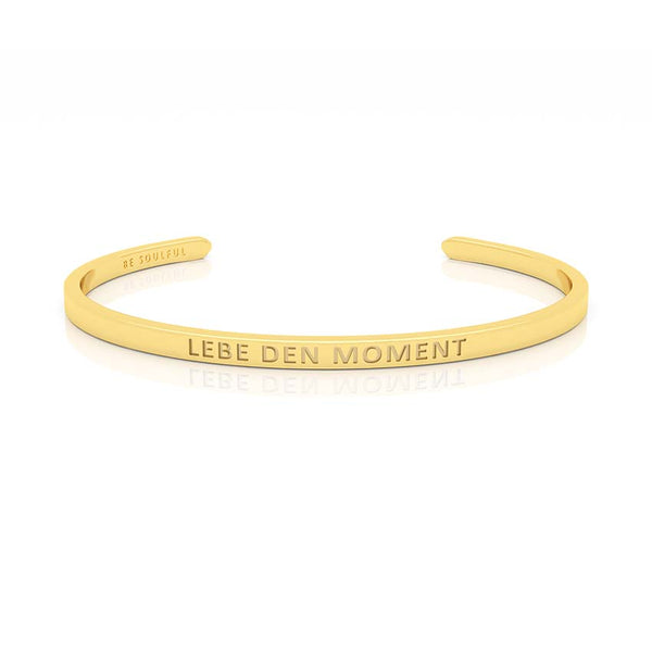Lebe den Moment Armband mit Gravur Gold
