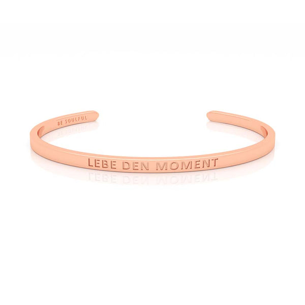 Lebe den Moment Armband mit Gravur Rosegold