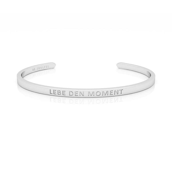 Lebe den Moment Armband mit Gravur Silber