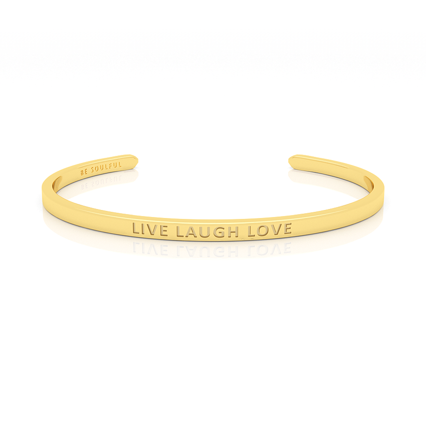 Live Laugh Love Armband mit Gravur [Blind] Gold