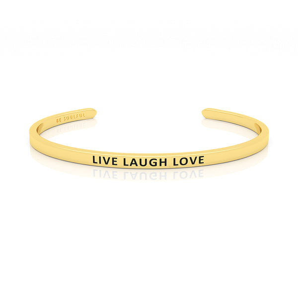 Live Laugh Love Armband mit Gravur Gold