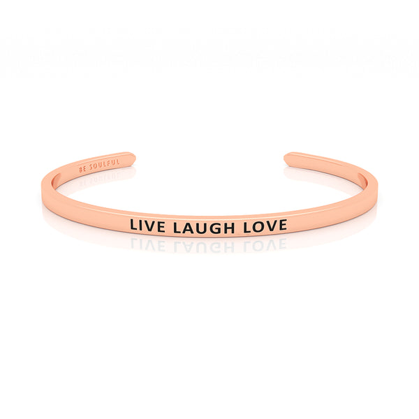 Live Laugh Love Armband mit Gravur Rosegold