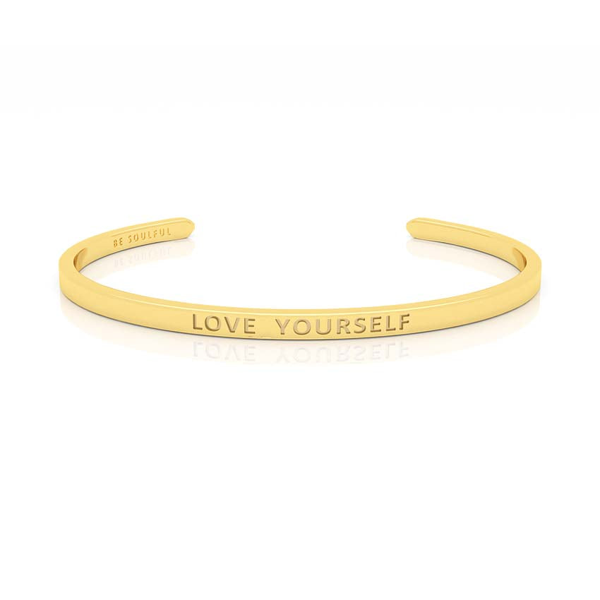 Love Yourself Armband mit Gravur Gold