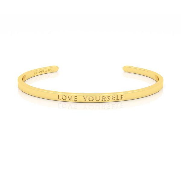 Love Yourself Armband mit Gravur Gold