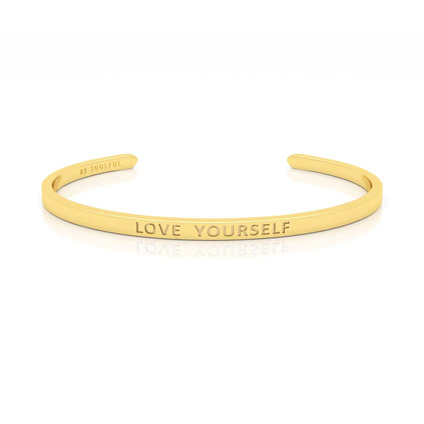 Love Yourself Armband mit Gravur Gold