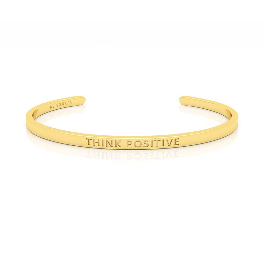 Think Positive Armband mit Gravur Gold