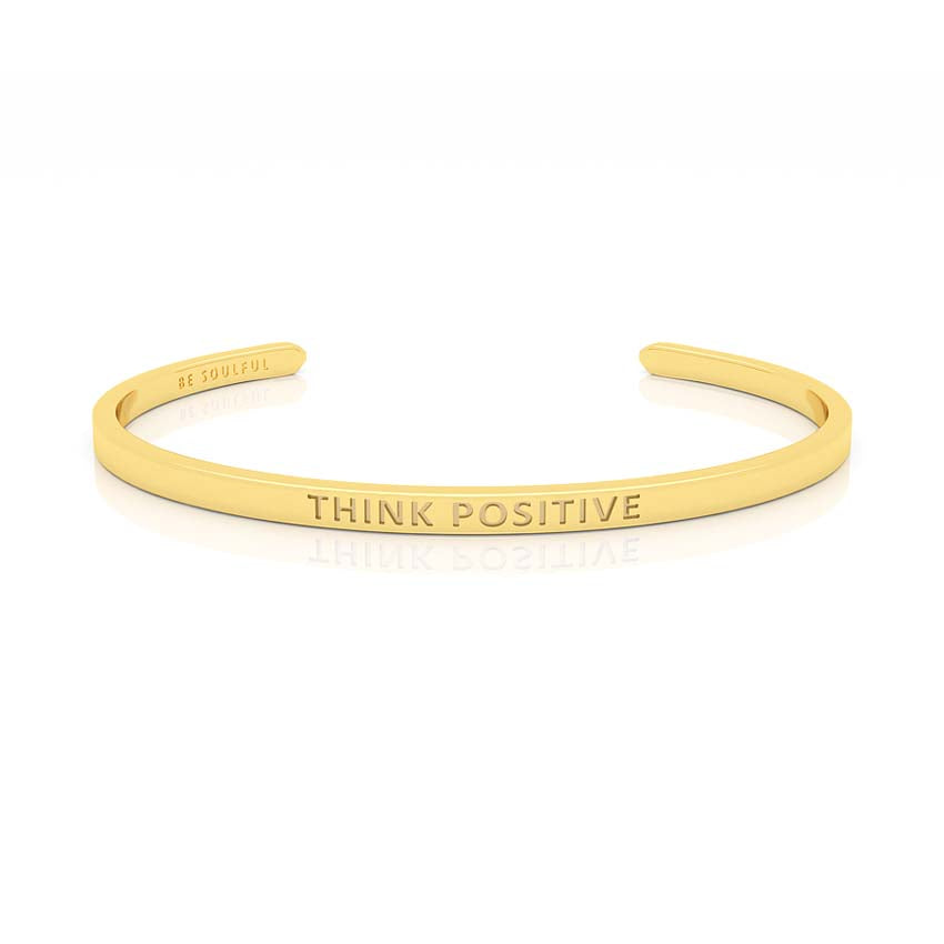 Think Positive Armband mit Gravur Gold