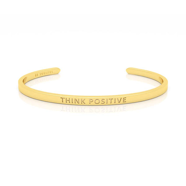 Think Positive Armband mit Gravur Gold