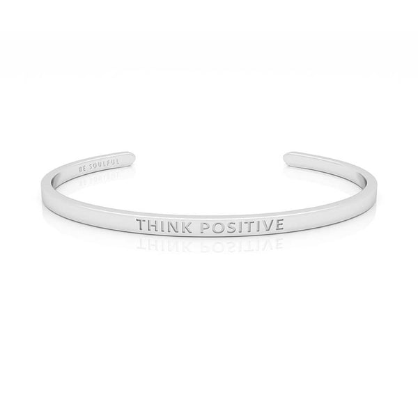 Think Positive Armband mit Gravur Silber