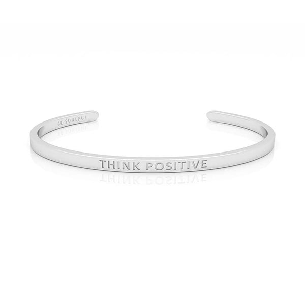 Think Positive Armband mit Gravur Silber